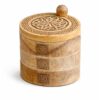 Caja giratoria de madera tallada con nudos celtas