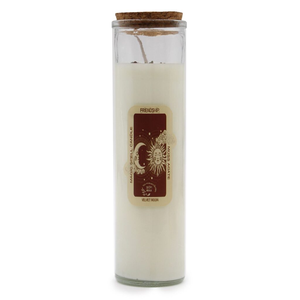 Vela de hechizo con piedras naturales - Amistad