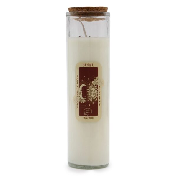 Vela de hechizo con piedras naturales - Amistad
