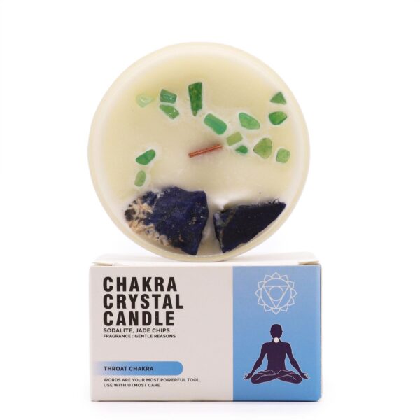 Vela de chakra con piedras naturales - Garganta