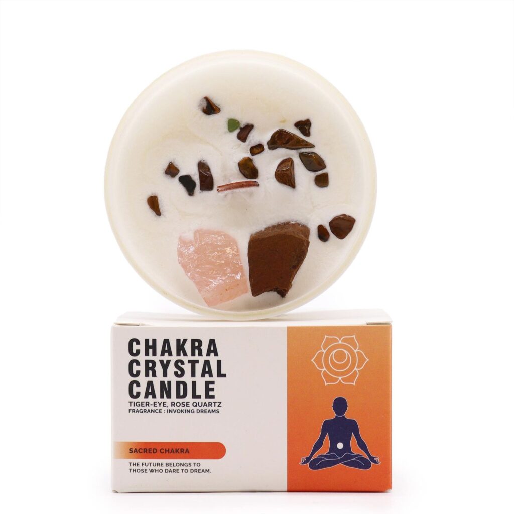 Vela de chakra con piedras naturales - Sacro