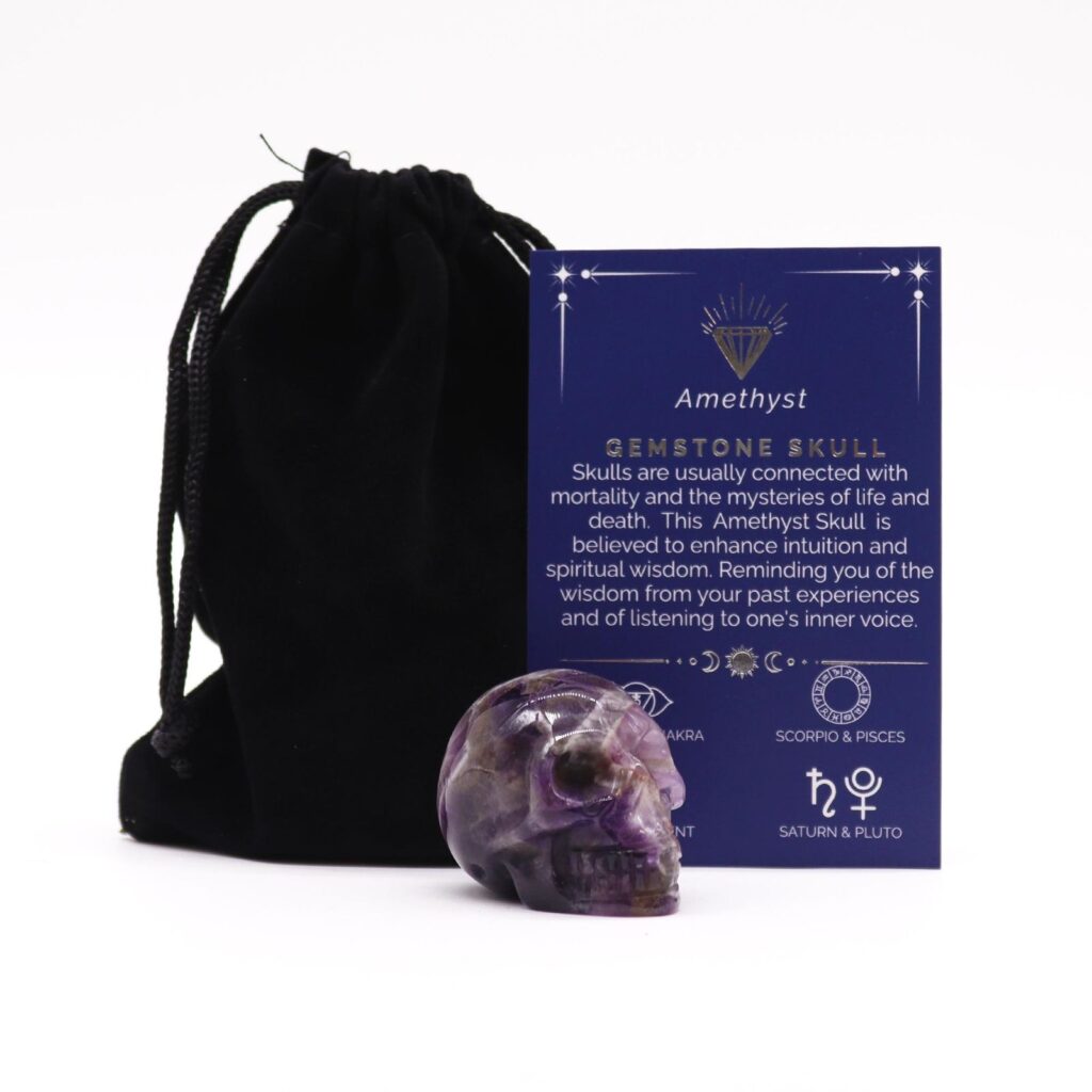 Calavera tallada de amatista - Pequeña