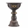 Copa ritual de cobre envejecido con Triple Luna - 8 × 13 cm