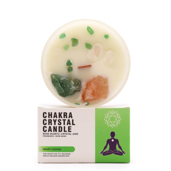 Vela de chakra con piedras naturales - Corazón